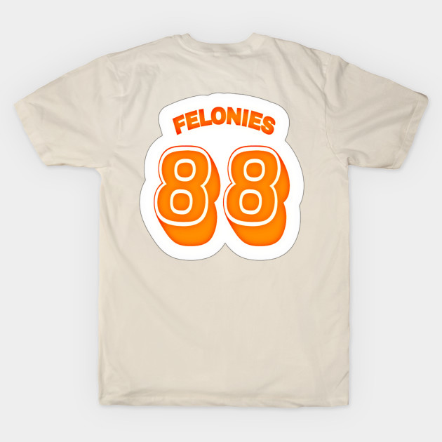 FELONIES 88 - Sticker - White - Back by SubversiveWare